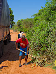 Ambola Truck Broken Down Clearing Road