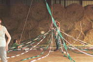Huon and Peter Frappell decorating arena