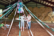 Huon and Peter Frappell decorating arena