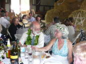 Bride and Groom at dinner