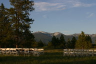 Chairs in field ready for ceremony