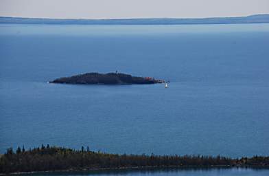 Sleeping Giant Lighthouse Sailboat