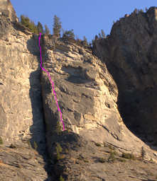 Drip Buttress with Route Marked