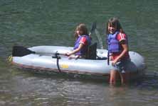 London and Dylan in raft