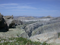 Haystack Mtn, part of Chinese Wall, looking North