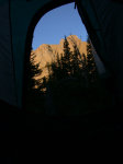 Scapegoat Mt from inside Tent