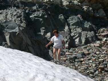 Dona playing on snowfield