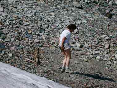 Dona playing on snowfield