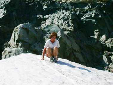 Dona playing on snowfield