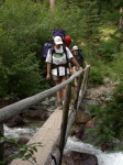 Ian and Trudy on log bridge