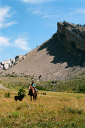 Dona, Sky and Max below Welcome Pass