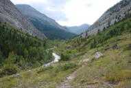 Looking up Middle Fork Birch Creek