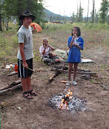 Adin and Zia Cooking Fish