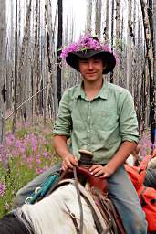 Adin wearing his Fireweed Hat