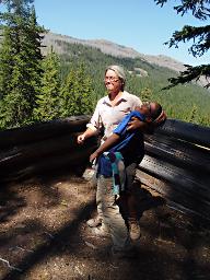 Andrea and Zia at Charlie Young's Cabin