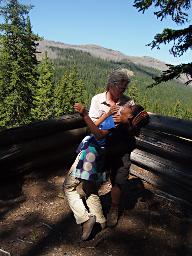 Andrea and Zia at Charlie Young's Cabin