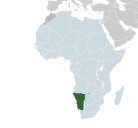 Map of Africa showing Namibia