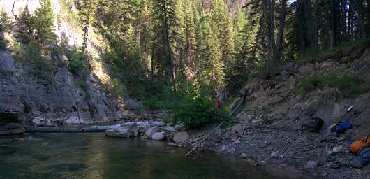 Youngs Cr Canyon Log Portage