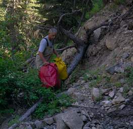 Youngs Cr Canyon Log Portage