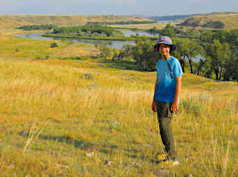 Jack, Tipi Ring on hill overlooking camp