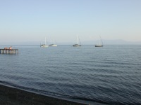 Sailboats Anchored off Finca Paraiso