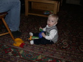 Aiden and toy boat