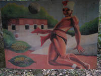 Mural explaining Mayan ball game