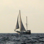 Dragon Lady sailing towards Glover's Atoll