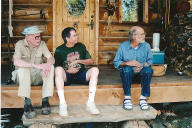 Dad, Dave, and Gary, back porch in Montana