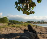 La Ceiba waterfront with Pico Bonito in the background