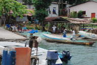 Fishermen mending their nets