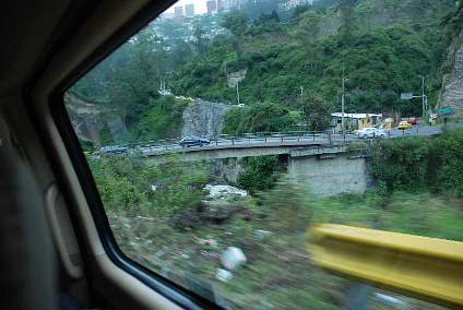 One Lane Bridge Going Into Quito