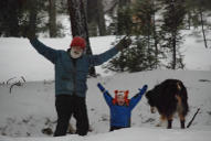 Gary and Dylan Sledding