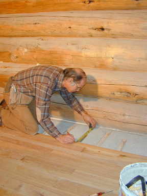 Marking nailer position on edge of last board